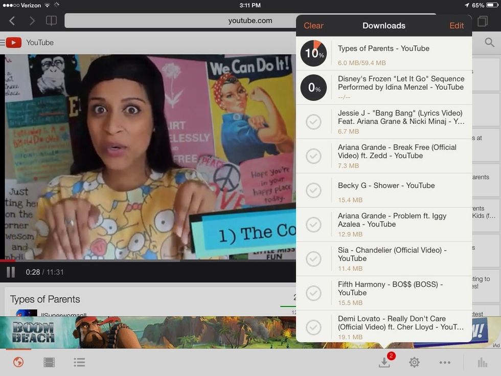On the bottom right corner there is a download button click on it and all the things u have down loaded should come up including the one u r downloading right now