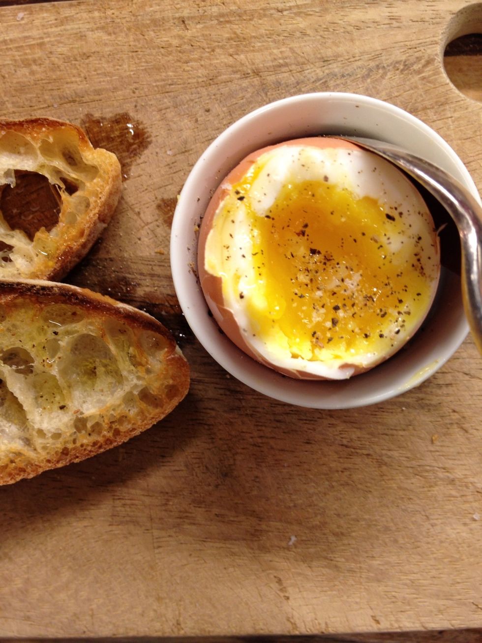 ...On the egg and toasts.