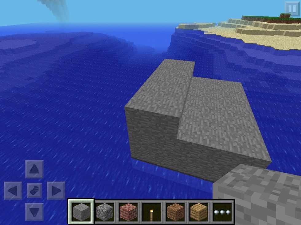 On the end add 1 more block then another one in front of the first one like the picture