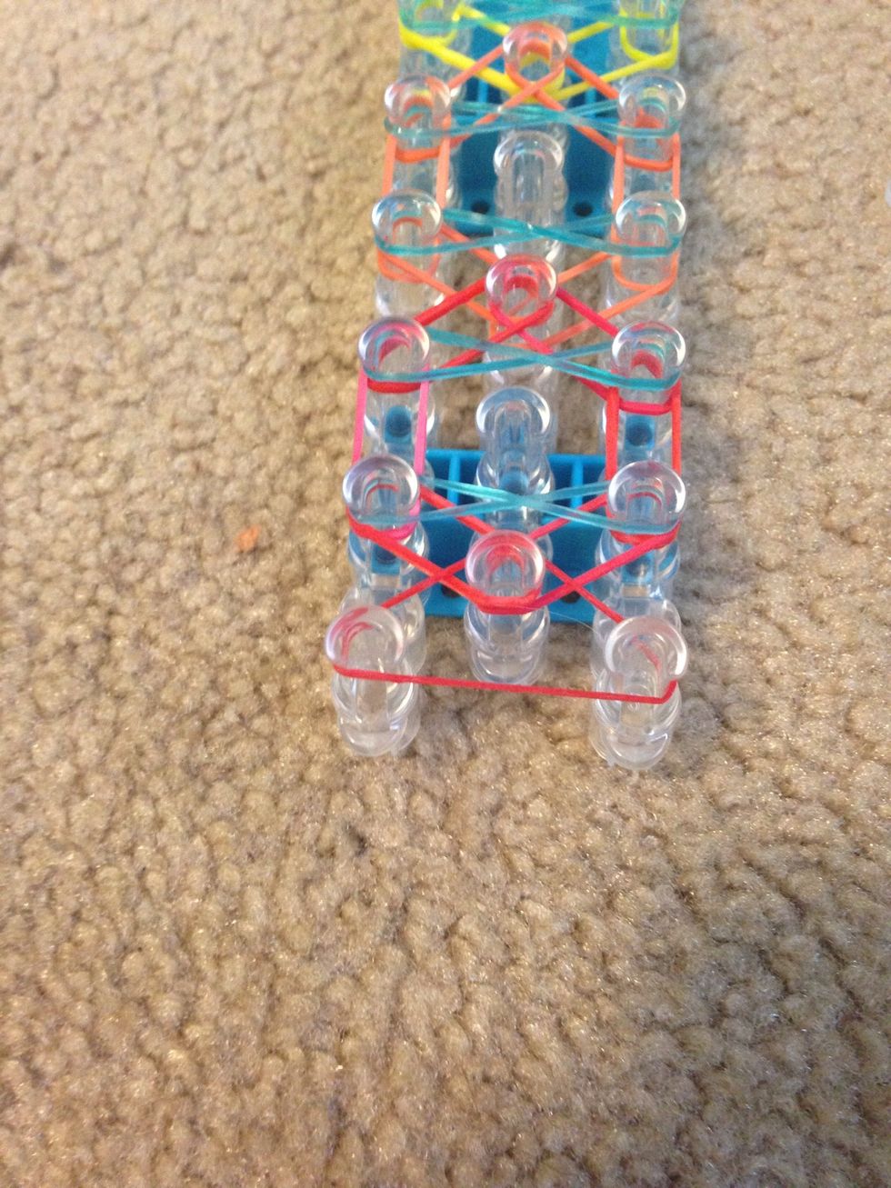 On the end add one band in the shape of a triangle.