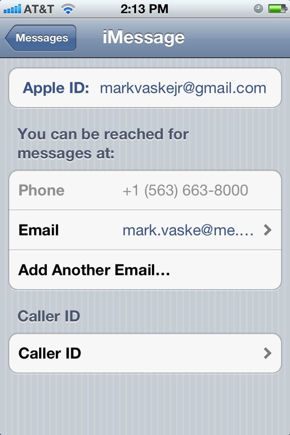 On the iPhone you have the option to use a phone number as your default Caller ID. However doing this will not allow Messages to sync on your devices. Instead add an email address in the email field.