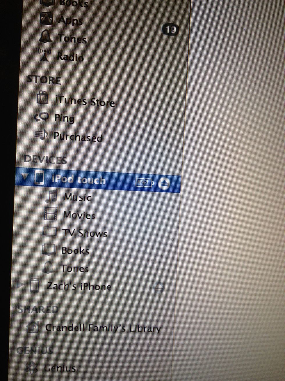 On the left hand menu go to the device you want to back up to your computer.