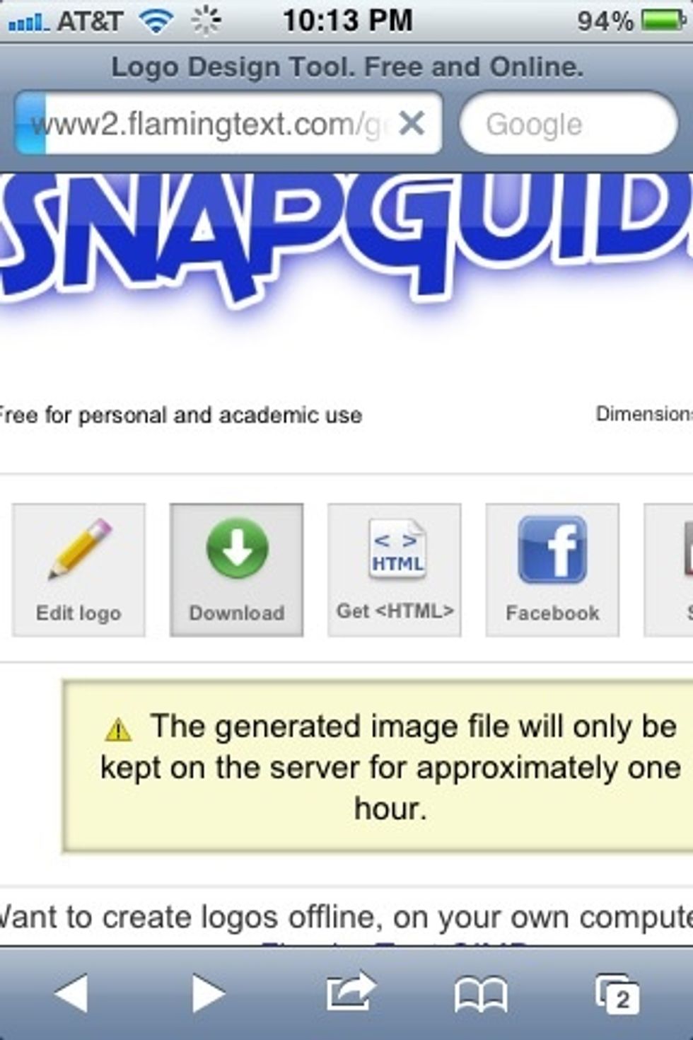 On the next page you'll be presented with options you can do with the image. But the easiest way on an iPhone is to just tap the image.
