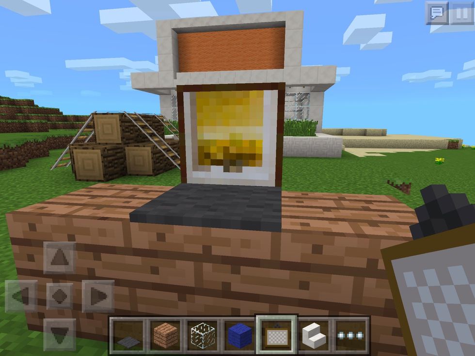 On the opposite side place a painting on the sign.