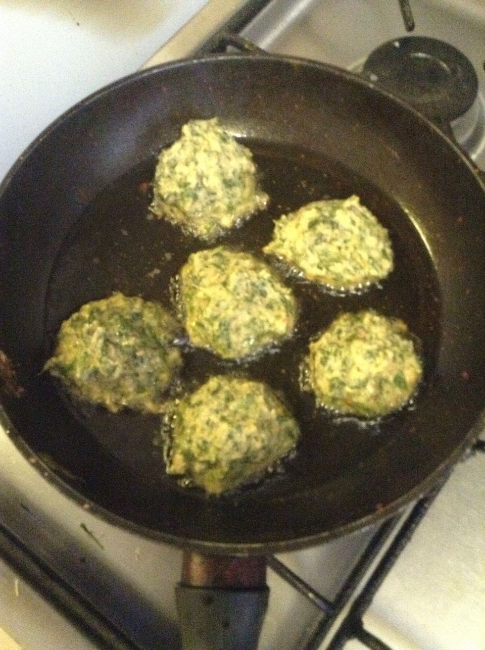 On the other hand fry the dough balls ( pakoras)