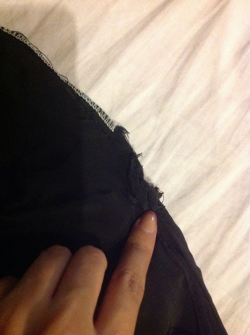 On the other opened side, I wanted to keep a slit, so I decided to stitch only till where I have kept my finger.