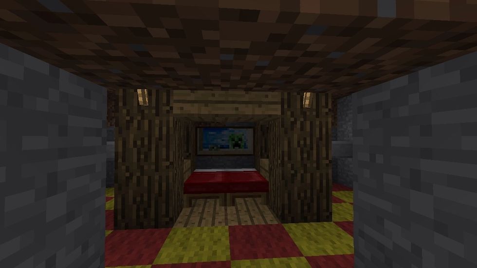 On the right, an amazing looking bed, in my opinion