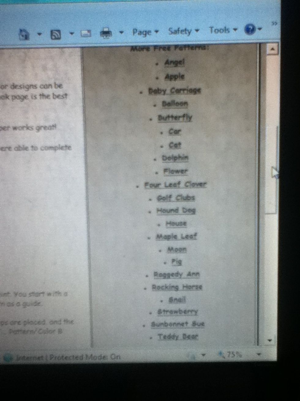 On the right there is a list of iris folding patterns, they are all free