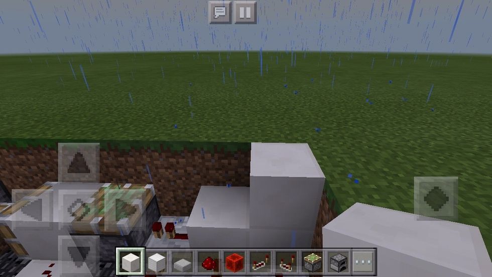 On the right top corner, place a quartz block there.