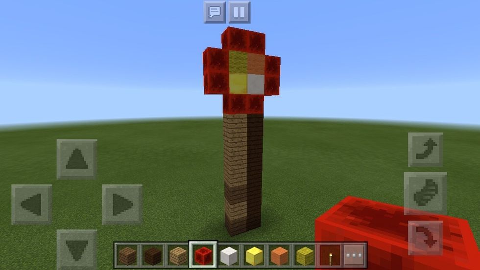 On the sides and the top, add redstone. Now you are done!