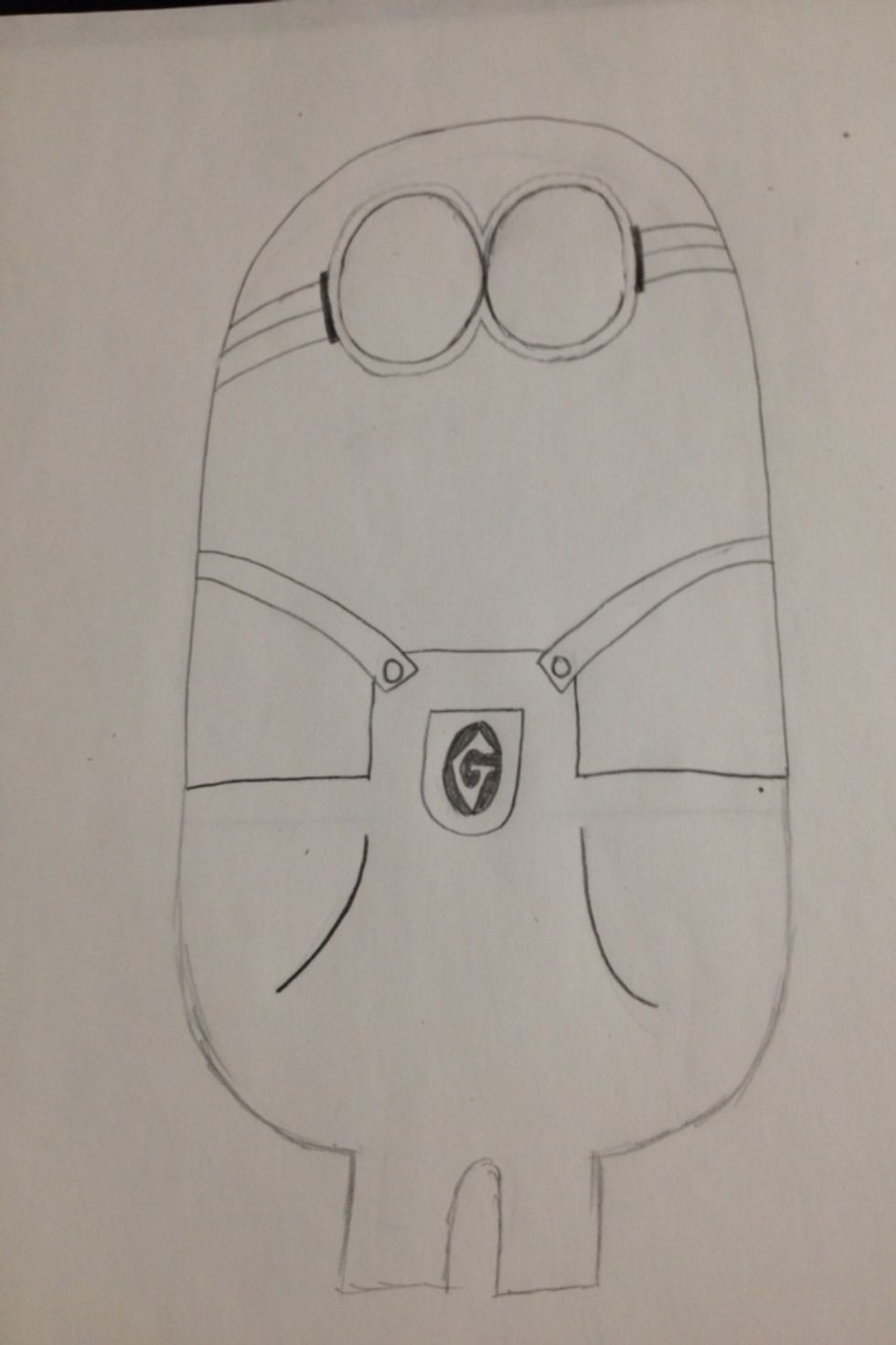 On the straps if the glasses, make a line going across in the middle and a little long rectangular box going vertical (up and down) and shade it in