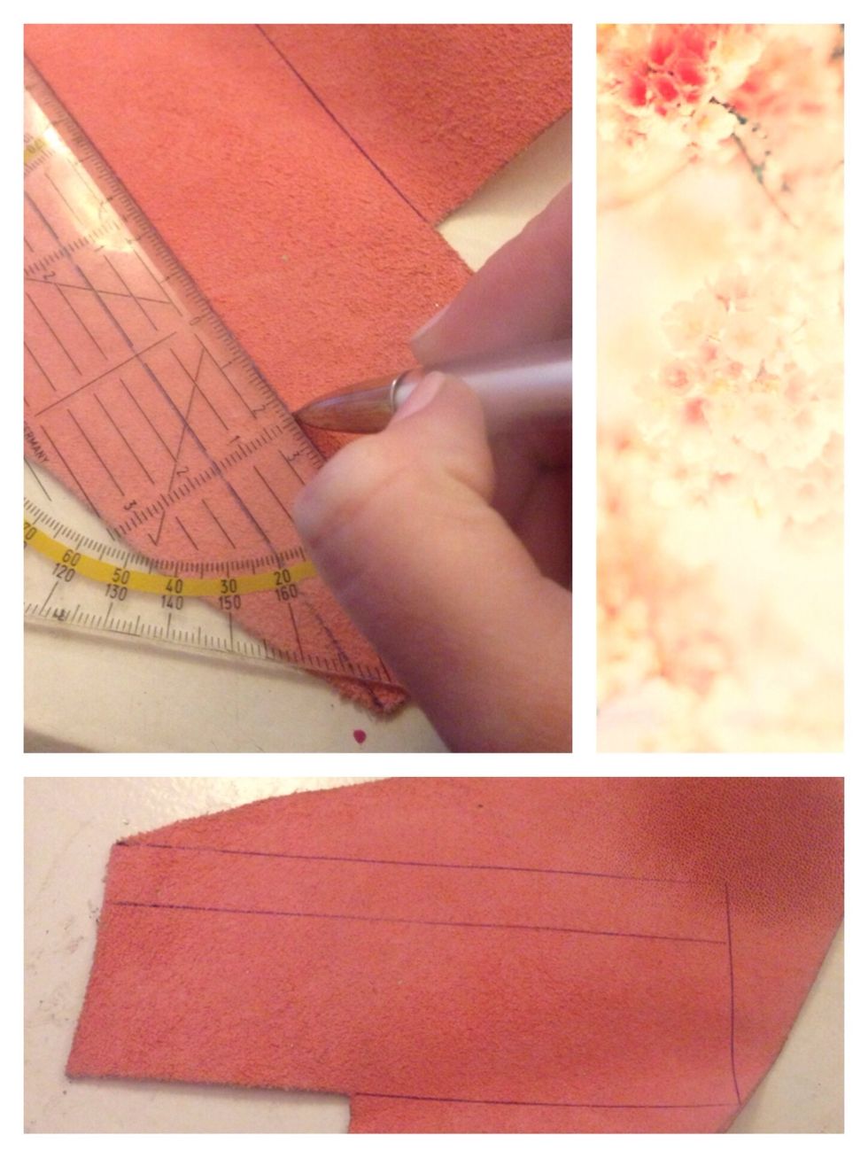 On the upper side draw a parallel line about 1cm from the top.