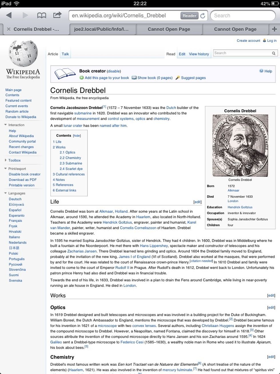 On the Wikipedia navigate to the left hand side bar