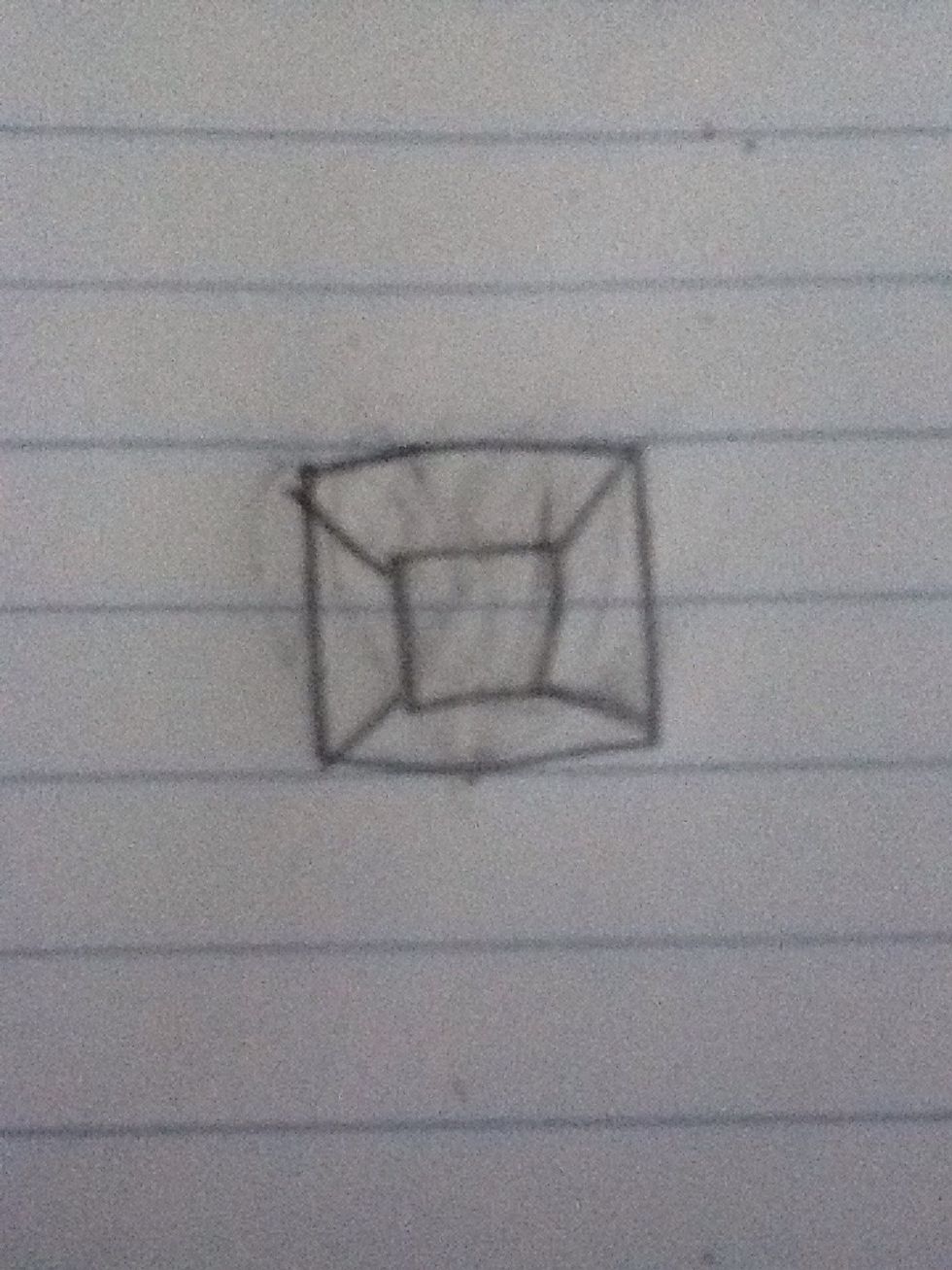 On this one I drew a square.  IMPORTANT NOTE: if you draw a shape with corners, make sure you draw lines from the point to the corner. It makes it look better but it's really up to you