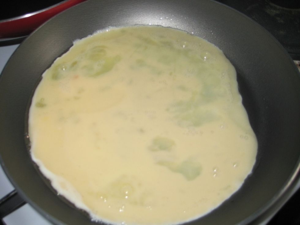On to the hot pan it goes.