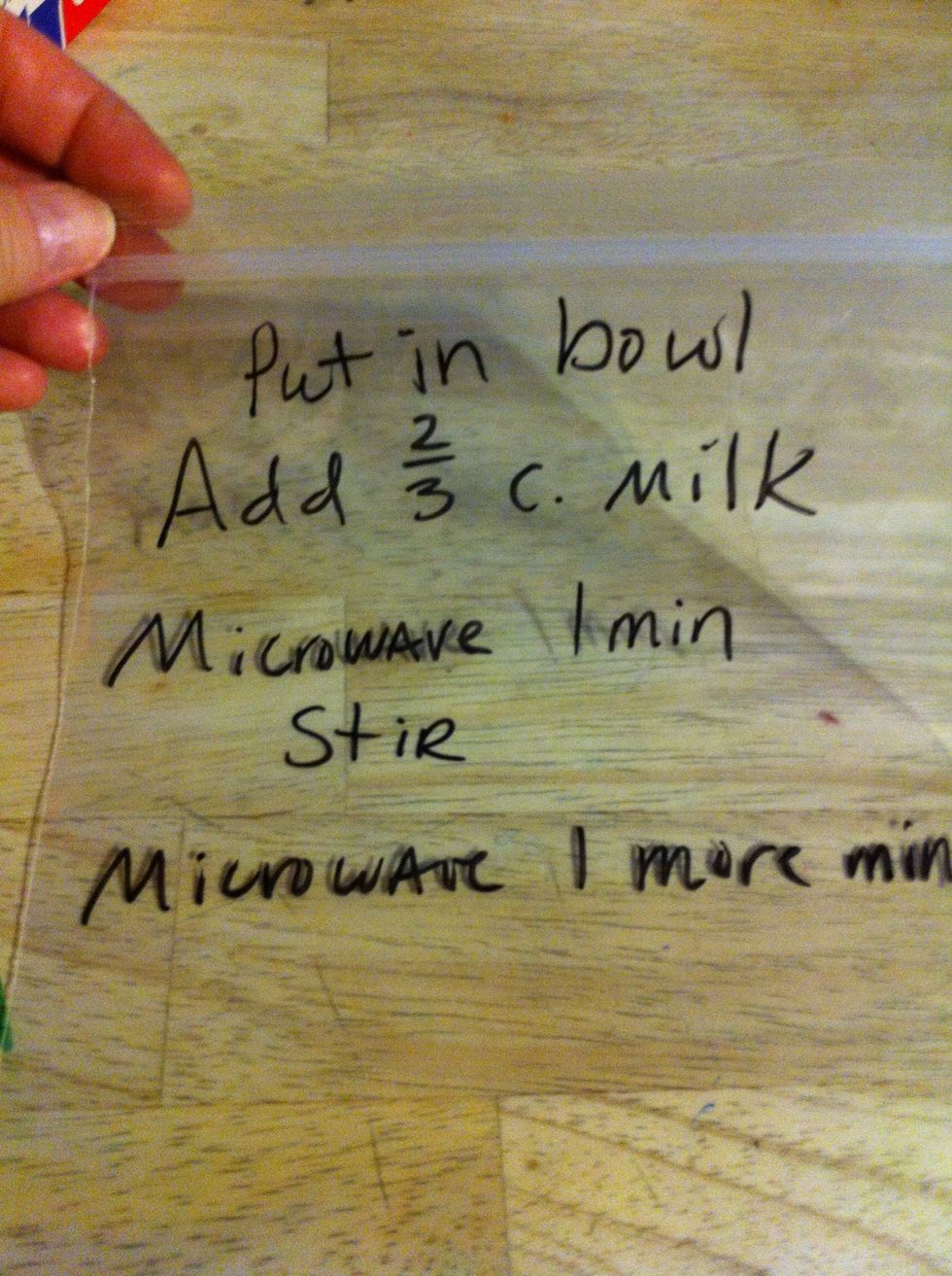 On your Baggie you can write instructions.
