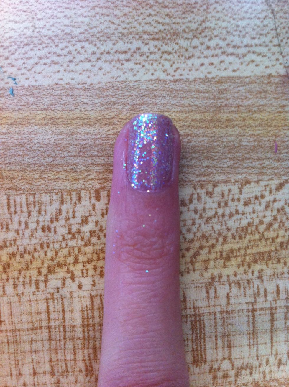 On your RING FINGER, you paint it glittery.
