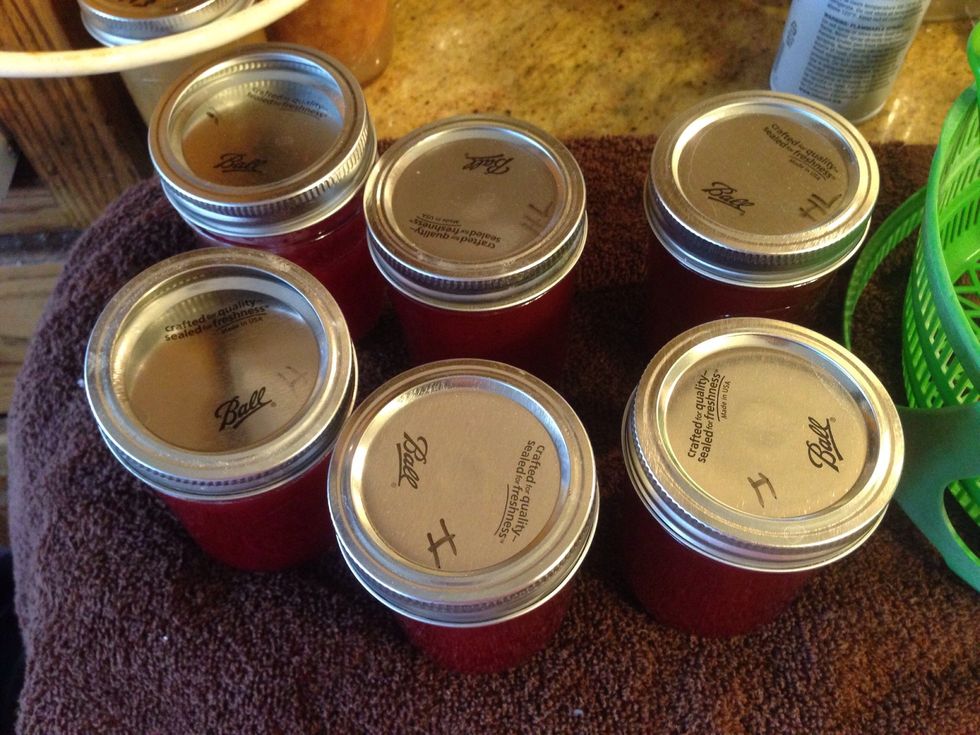 Once 10 mins is up remove basket from water & using jar lifters place jars on a towel. Keeps ur counter dry & clean. We have granite & since the counters would be cold could bust the jars.