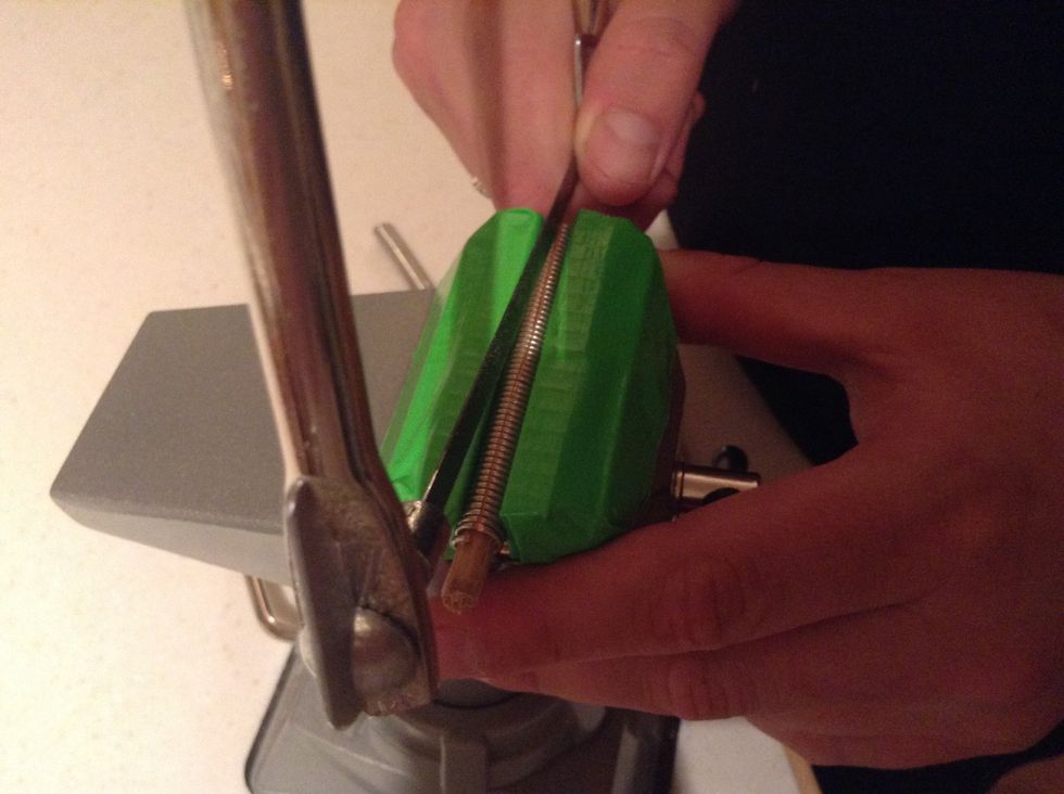 Once a good guide has been made even out the saw and very carefully start to cut 10 to 12 rings. Trying to cut them all at once can be tricky and usually leaves nicks in unwanted spots.