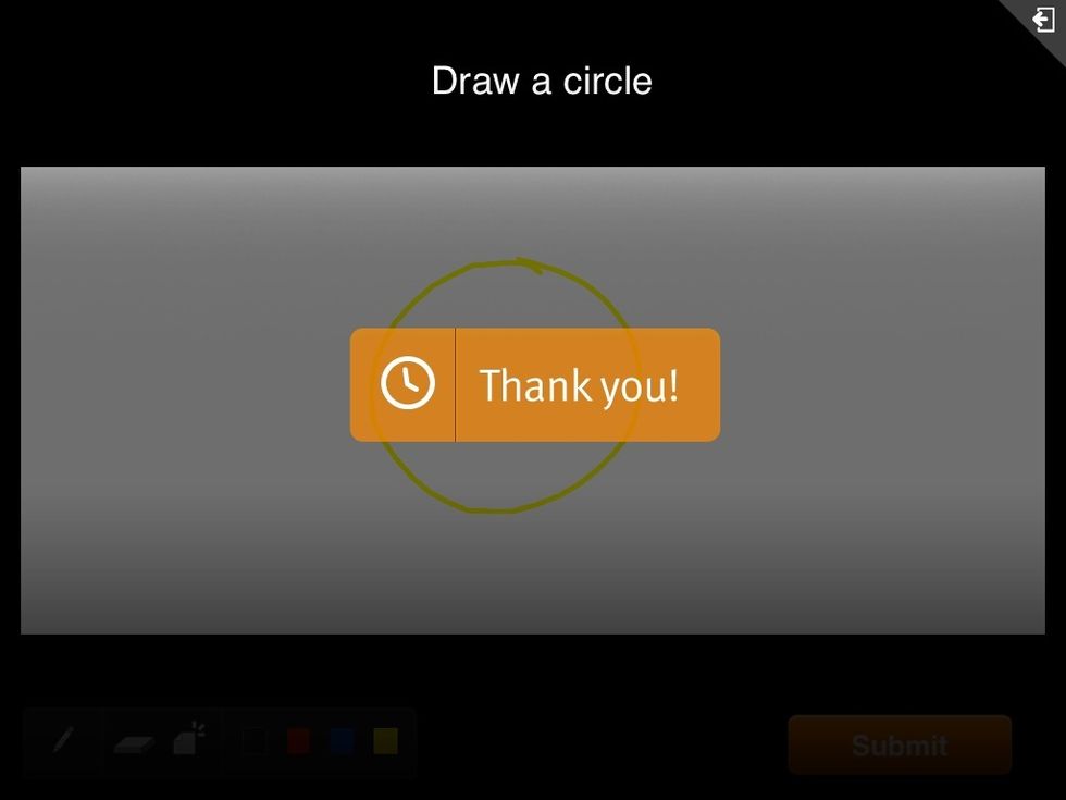 Once a student clicks the Submit button, their screen looks like this until you share the next slide.