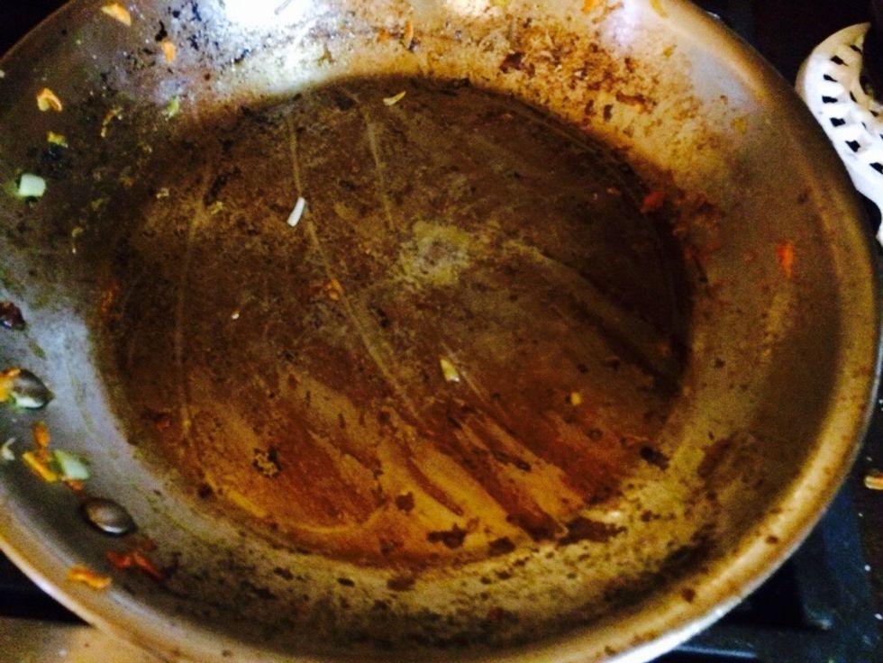 Once again, dump into that skillet pan.