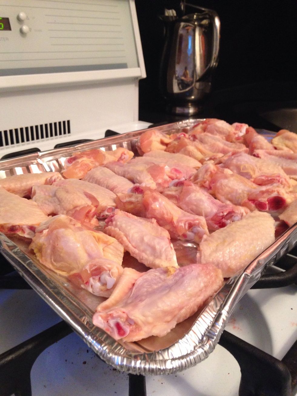 Once all are chopped up set them on a tray basted with olive oil