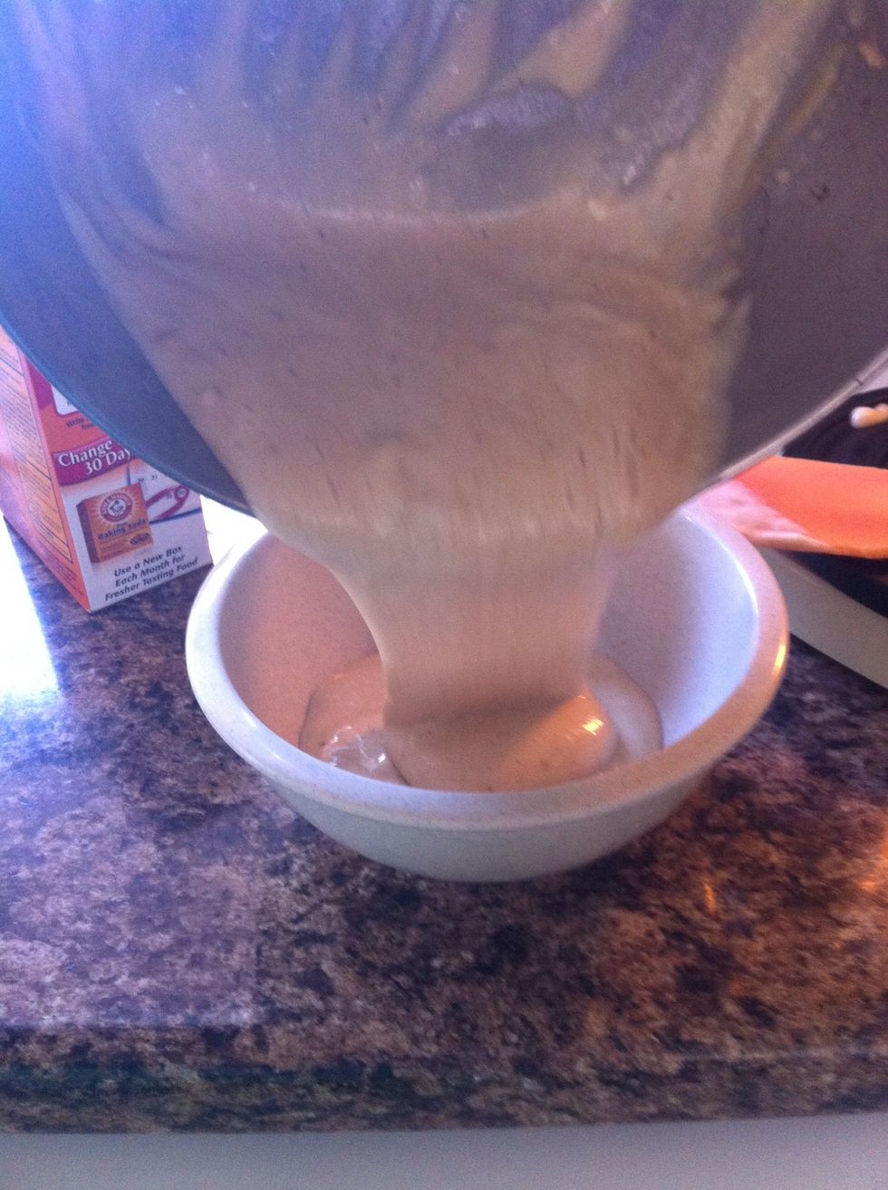 Once all the ingredients are mixed you can poor it into a serving bowl.