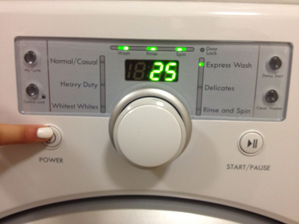 Once all your clothing is in the washer, You must set your washer to the appropriate settings. (Remember this wont work if the washer is not turned on)