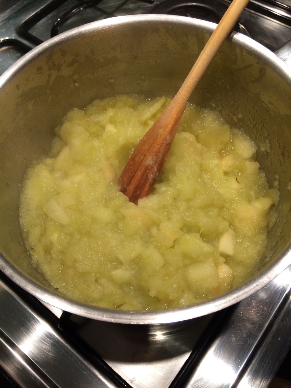 Once apples are soft and cooked remove from heat