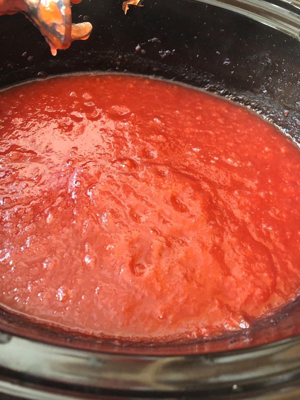 Once apples were cooked, I used an immersion blender until I got the consistency I wanted.