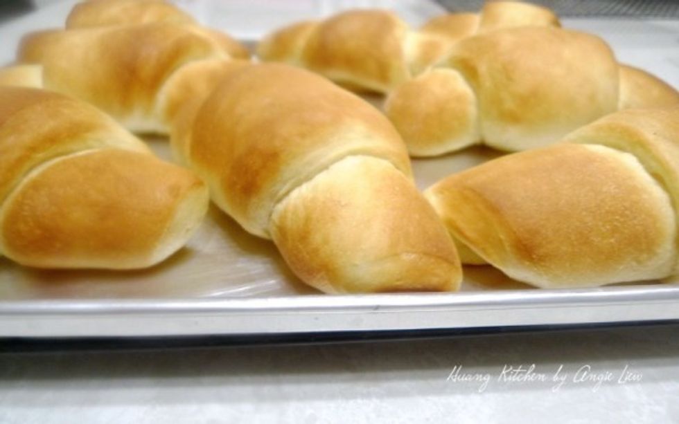 Once baked, remove the baked rolls on cookie sheet onto wire rack. And we're done!