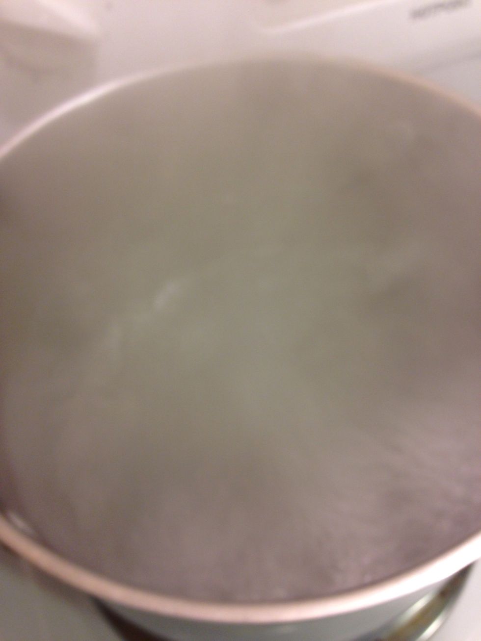 Once boiling add pasta and let cook, I'm using whole wheat so 11 minutes and good to go