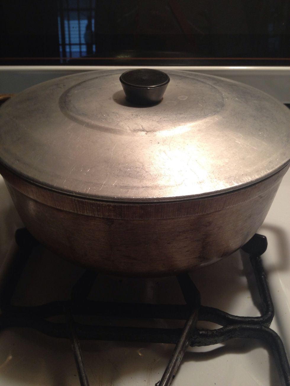 Once boiling, place the lid on the pan and reduce the heat to low. Keep pan covered for atleast 20 minutes before opening to check rice.
