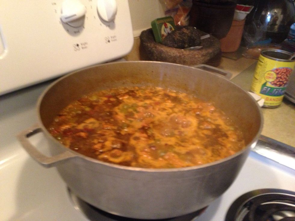 Once boiling turn the heat down to low and simmer