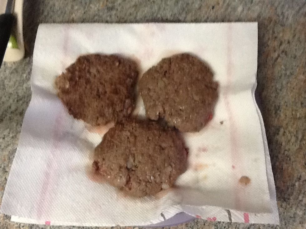 Once brown on both sides, (it's okay if it's still a little pink), move to a plate to rest.