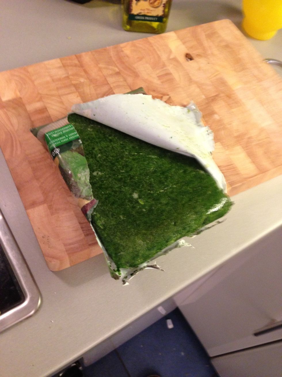 Once bubbling, add the frozen spinach.   Keep stirring occasionally to break up the spinach, and also to stop any food sticking/burning the in the pan.