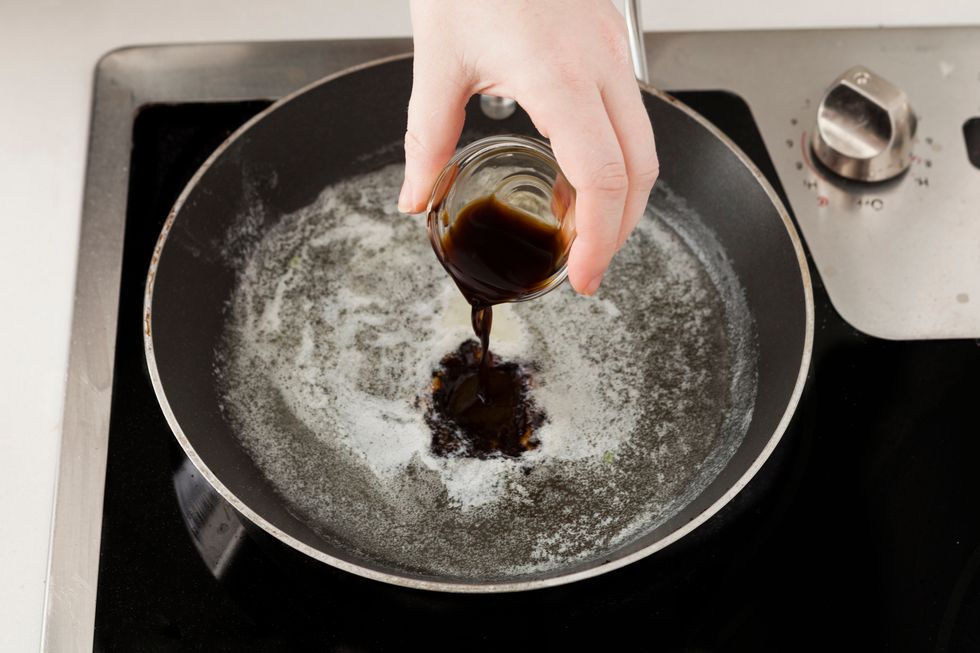 Once butter is melted, stir in your Worcestershire sauce.