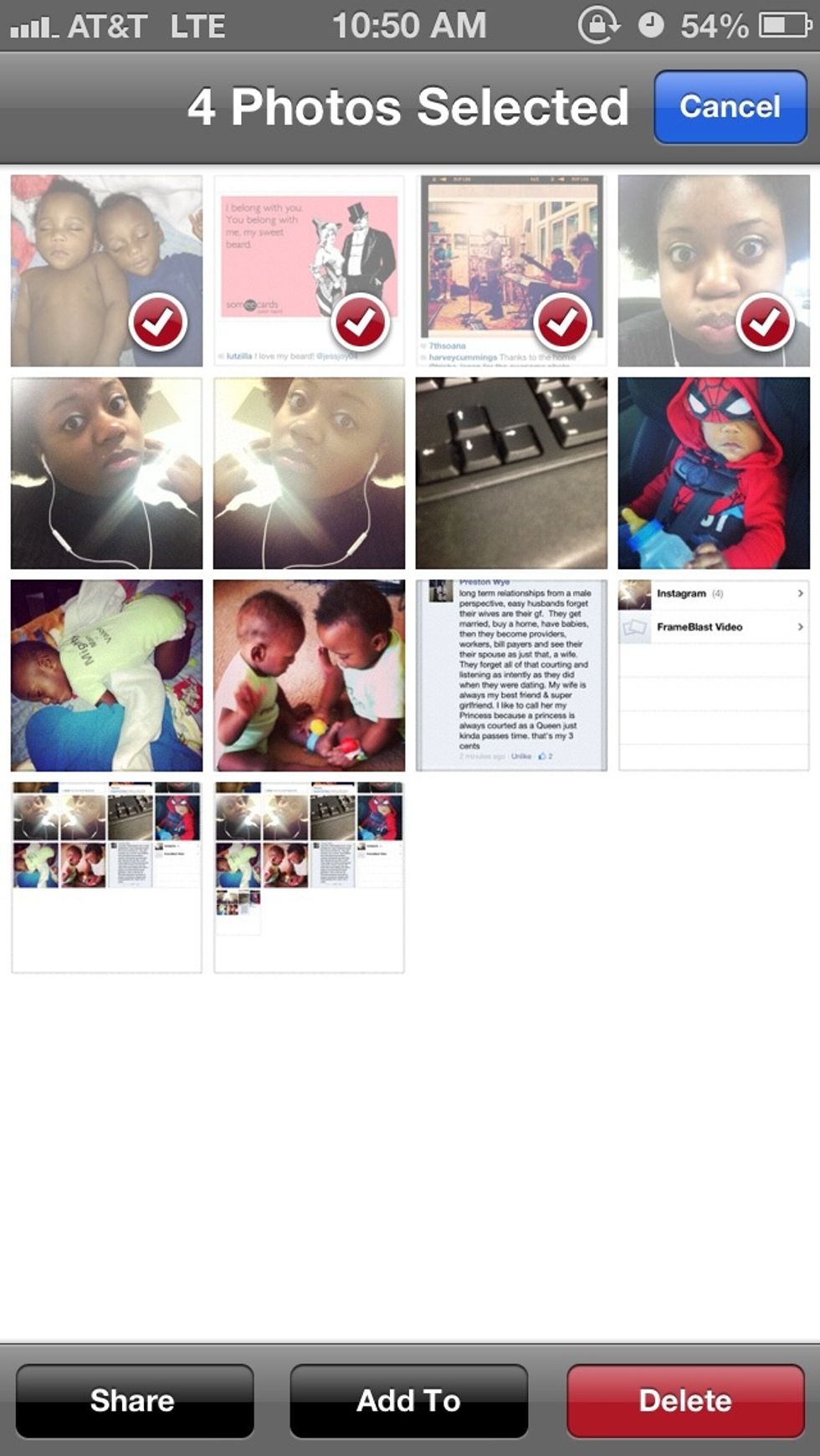 Once checked click the share option bottom left