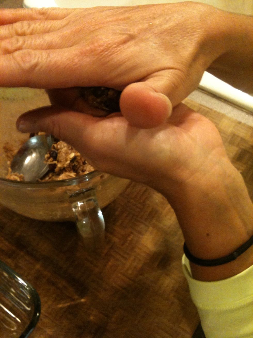 Once chilled for 30 mins. Roll into 1 inch rounds.