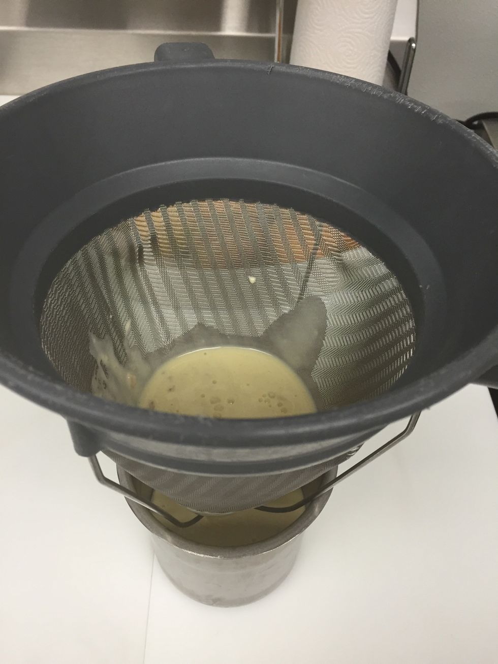 Once chilled, strain into a container.