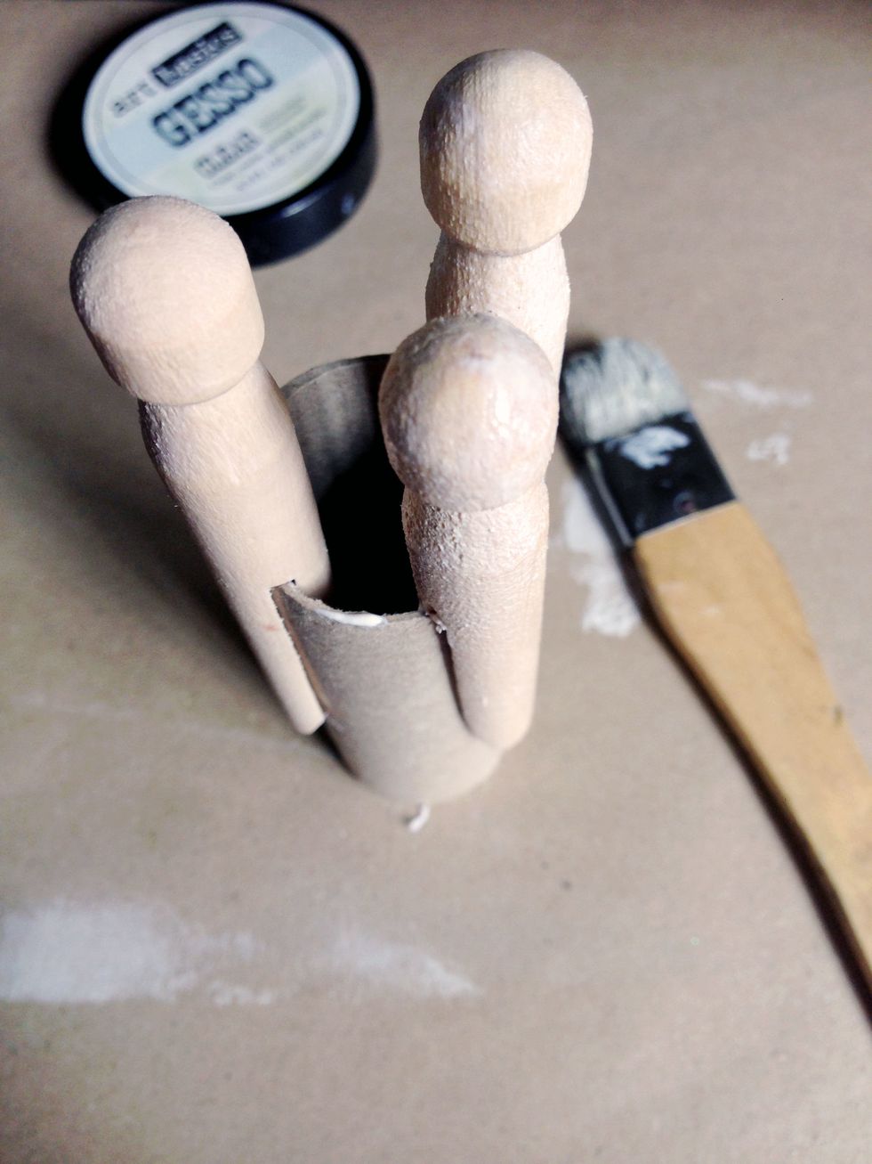 Once coated, place them into a toilet roll and allow to dry naturally...