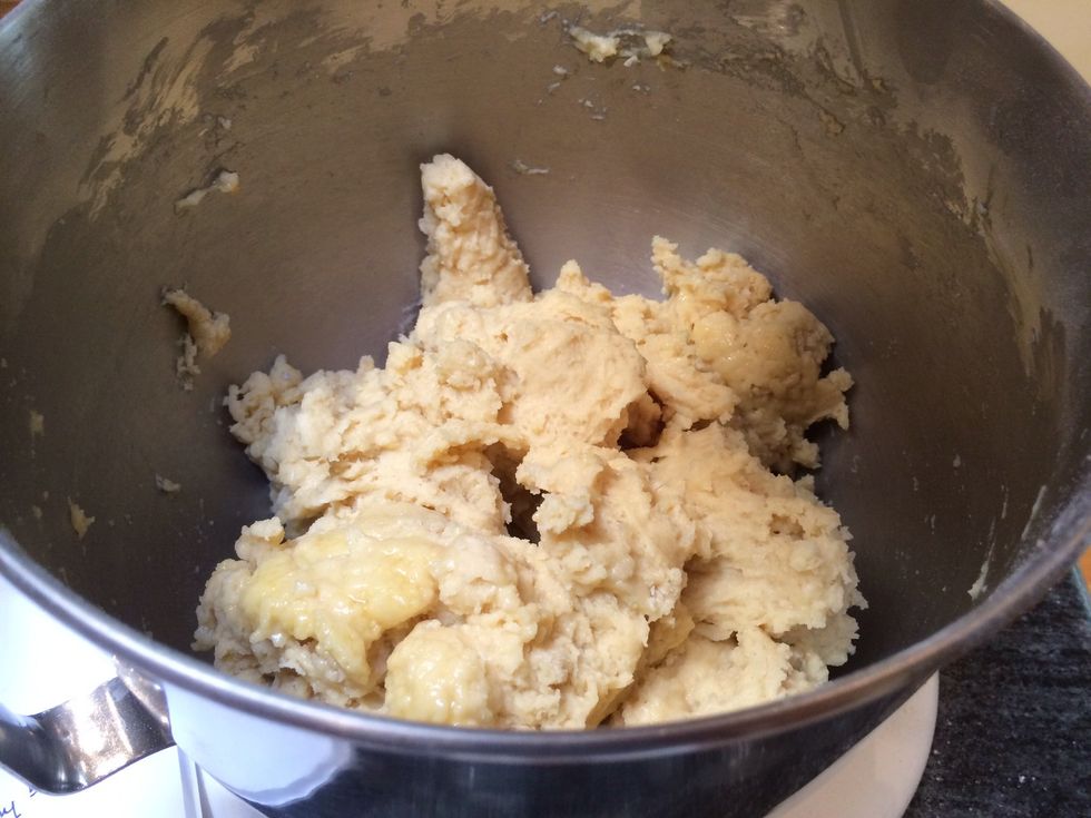 Once combined the flour and egg mixture will look like this.