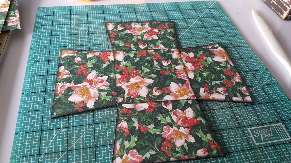 Once connected, cover the middle with paper