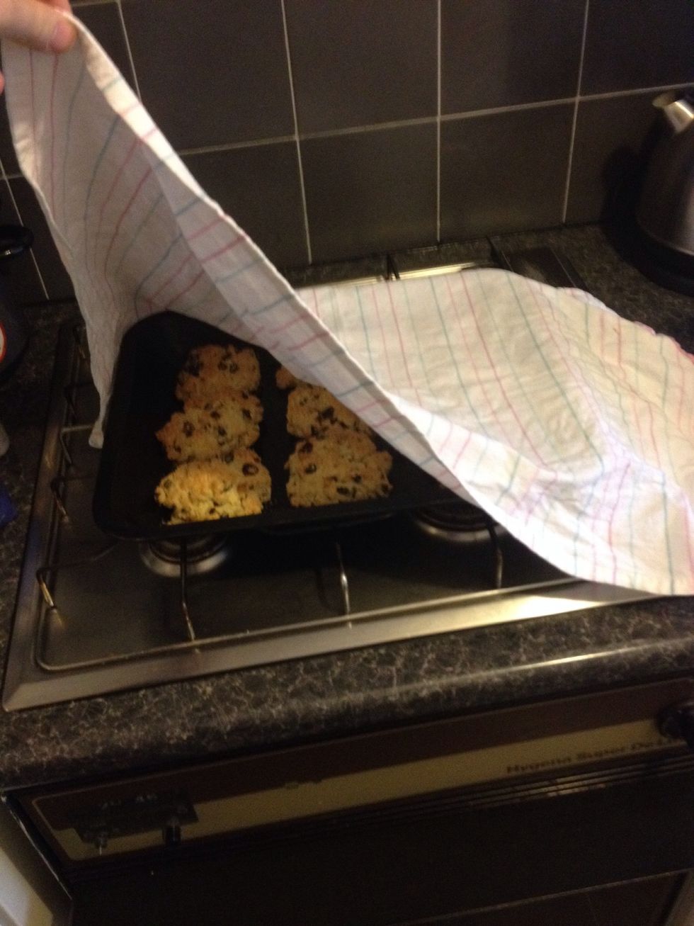 Once cooked cover them for 10 minutes allowing them to cool and spread their gorgeous aromas through the rest of the house. The orange bits in the dried mixed fruit adds a great flavour to them too!