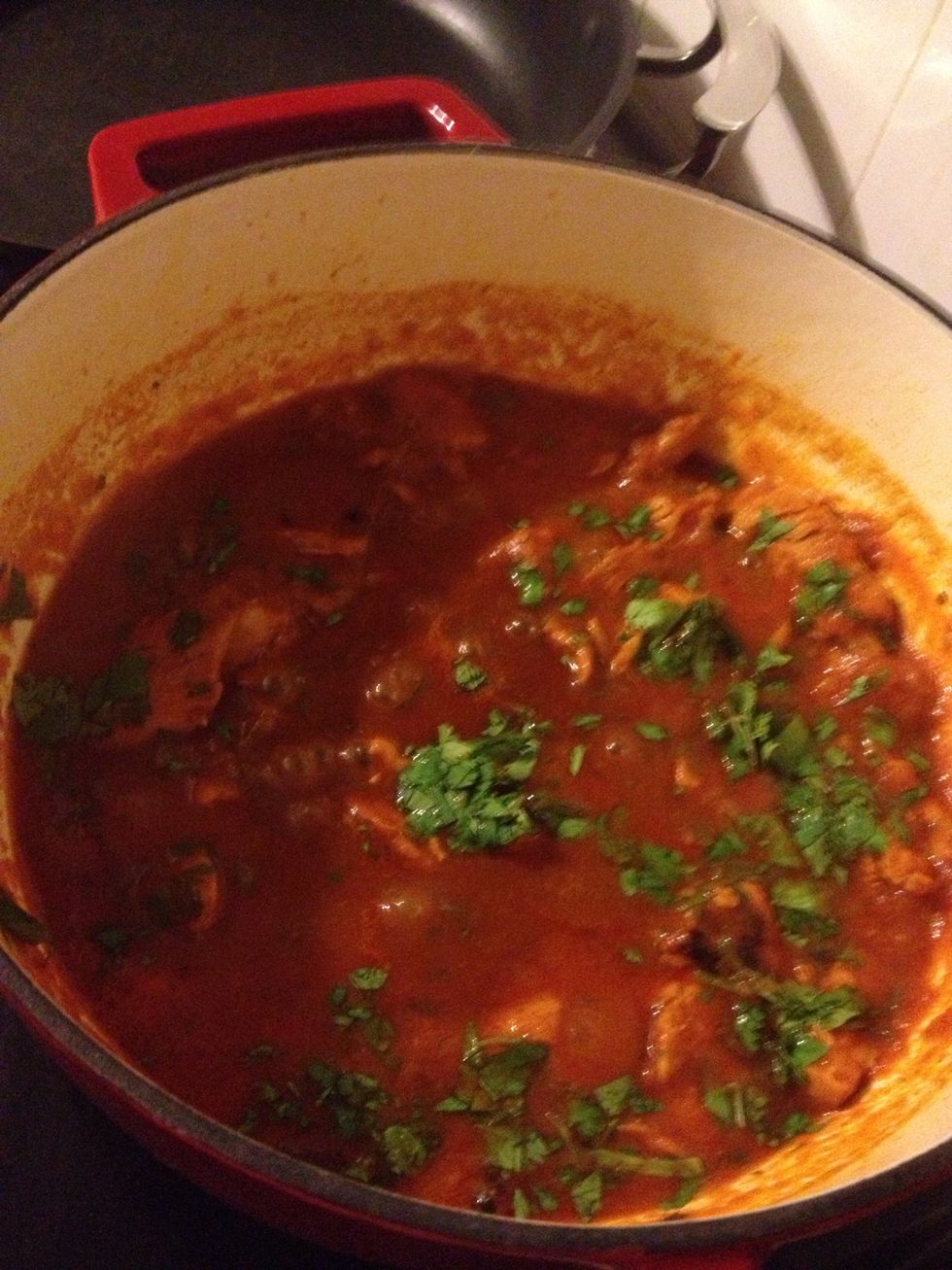 Once cooked mix in fresh coriander and garma masala .... Serve with rice and enjoy. Madras boom