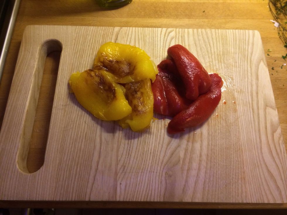 Once cool, peel the skin off.