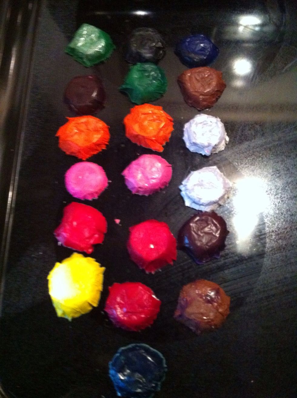once cooled, pull them out of the mold and get ready for arts and crafts time.