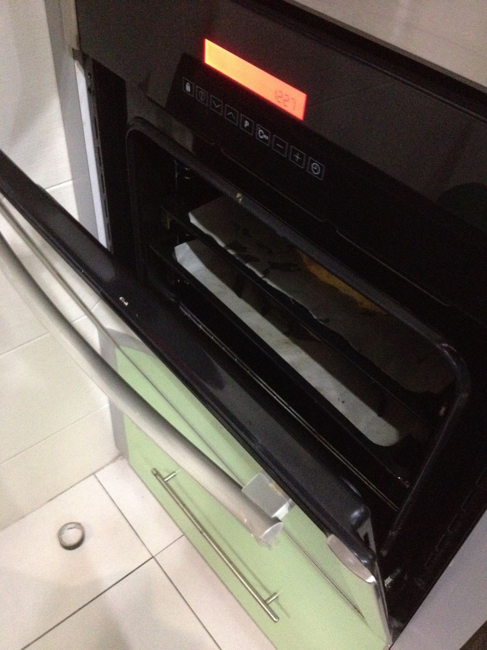 Once done baking, leave the pastry in the oven with the over door slightly opened. This it to let the pastry dry out.
