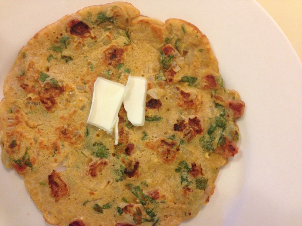 Once done, take out in a plate and add butter if u wish.