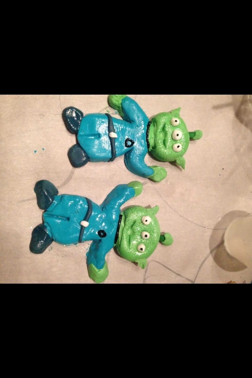 Once done use a brush to paint some water on it to get a shine and place in the fridge